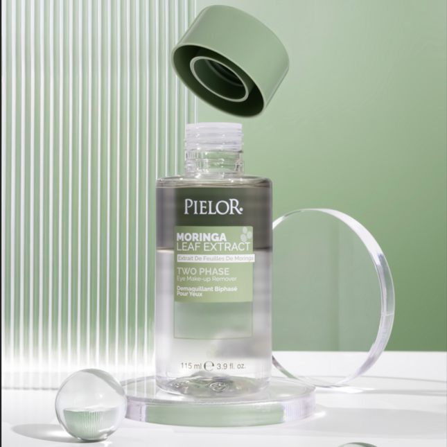 Pielor Moringa Yaprağı Özlü İki Fazlı Göz Makyaj Temizleyici ile Nazik ve Etkili Temizlik